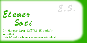 elemer soti business card